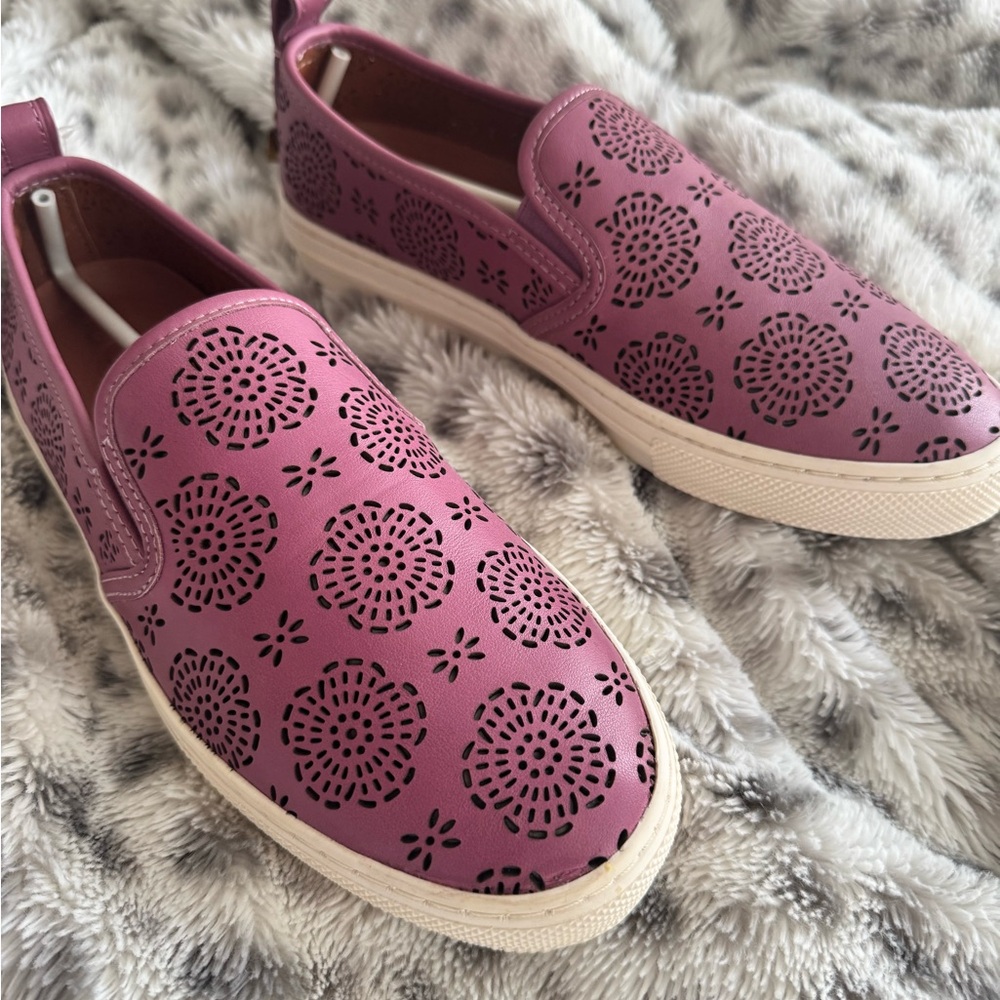 Coach Slip-On Floral Sneakers with charm